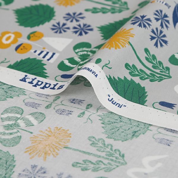 kippis シーチング生地 Juni/6月の喜び グレー|手作り kippis シーチング生地 Juni/6月の喜び グレー|手作り
