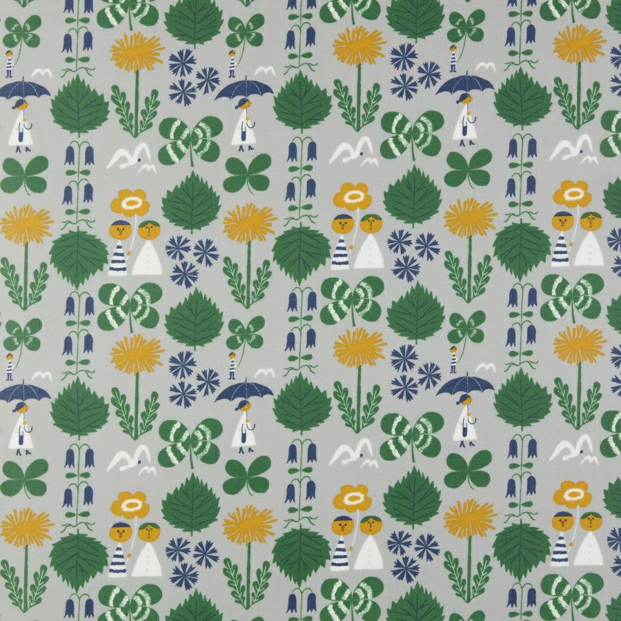 kippis シーチングラミネート生地 Juni/6月の喜び グレー｜手作り