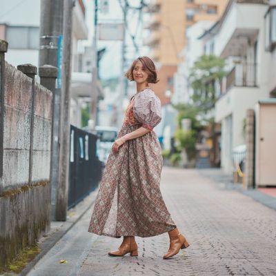 通常販売】SOULEADO ボリューム袖のカシュクールワンピース