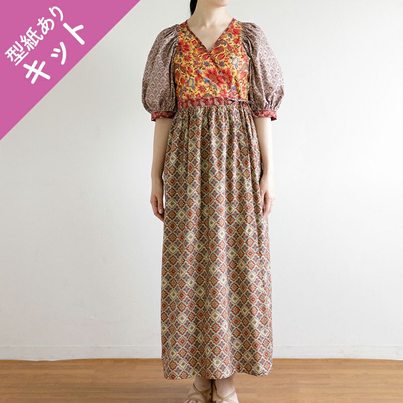 通常販売】SOULEADO ボリューム袖のカシュクールワンピース