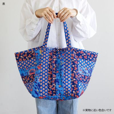 パッチワーク　バッグ　バドメイド インポート ヘキサゴンパッチワーク [ブルー] バルーンバッグ