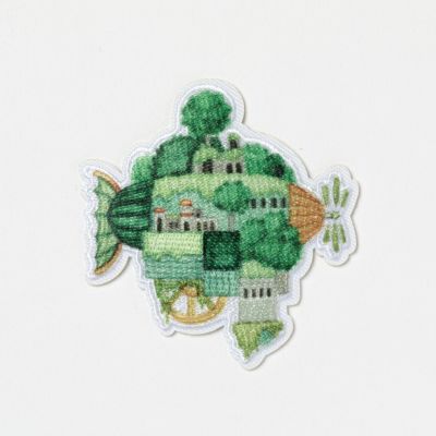 クリエイターズワッペン 【空想街雑貨店】緑のガジェットエアシップ